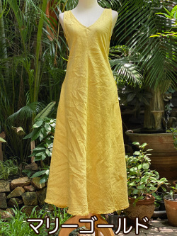 asana HEMP100% NEW バイアス ワンピース・草木染め