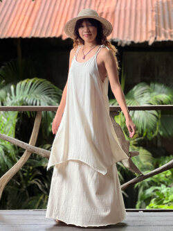 asana HEMP100% テロテロ 肩紐 チュニック・きなり