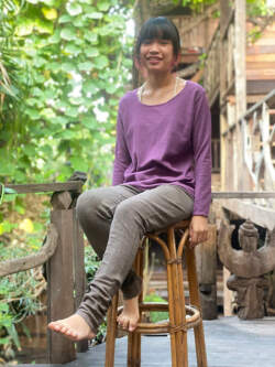 asana ヘンプコットン スウェット レギンス・草木染め