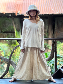 asana HEMP100% NEW パンツスカート・きなり