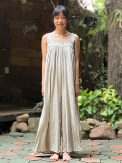 asana ヘンプコットン 薄手 サロペット・きなり