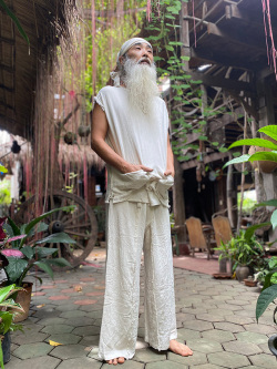 asana HEMP100% テロテロ フリンジ タイパンツ・きなり