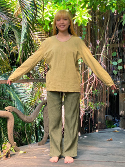 asana HEMP100% イージー パンツ・草木染め