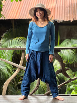 asana HEMP100% 厚手 サルエル タイパンツ・草木染め