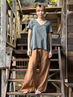 asana HEMP100% タイパンツ・草木染め