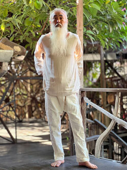 asana HEMP100% デニム風 まつり タイパンツ・きなり