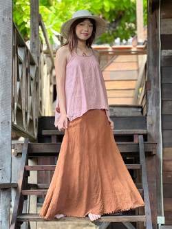 asana HEMP100% バイアス スカート・草木染め