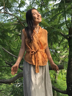 asana HEMP100% カシュクール ノースリーブ・草木染め