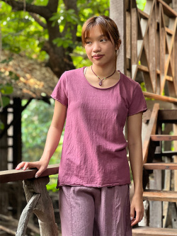 asana ヘンプコットン 厚手 NEW スリムTee・草木染め