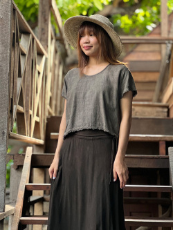 asana HEMP100% テロテロ ゆったり Tee・草木染め