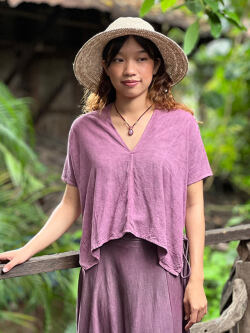 asana HEMP100% テロテロ クロス TEE・草木染め