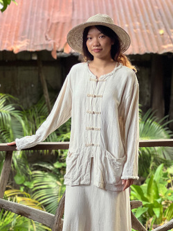 asana HEMP100% やわらか ランナー ジャケット・きなり