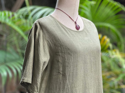 asana HEMP100% テロテロ 切り替え カットソー・草木染め