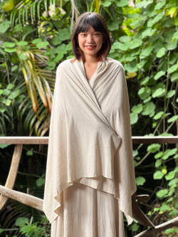 asana ヘンプコットン 薄手 大判 ショール・きなり