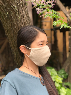 asana ヘンプコットン 端切れ 立体マスク・きなり