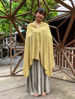 asana ヘンプコットン 薄手 大判 ショール・草木染め