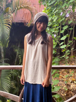 asana HEMP100% かぎ編み帽子