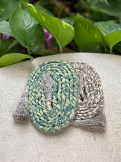 ヘンプコットン 三つ編み タッセル付きベルト