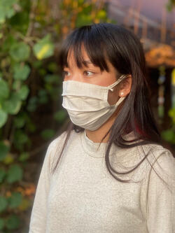 asana HEMP100% テロテロ シングル 大判 布マスク・きなり