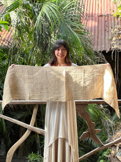 asana HEMP100% 手織り ショール・きなり