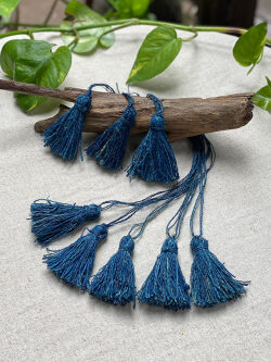 HEMP100% タッセル・インディゴ草木染め
