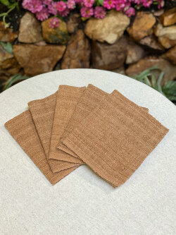 オーガニック ブラウン コットン100% 手織り手紡ぎ ミニクロス