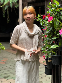 HEMP100% ニット 手編み スカーフ