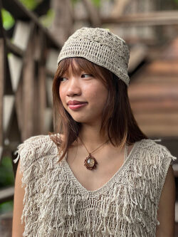 HEMP100% ニット 手編み 帽子