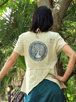 asana x イロハナ ひらひらクロスTee
