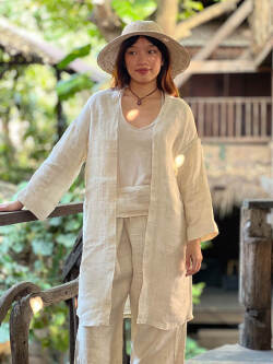 Karma HEMP100% 手織り 羽織り・きなり