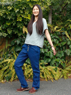 asana NEW　切り替えパンツ・草木染め