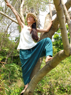 asana ゆるりパンツ・草木染め