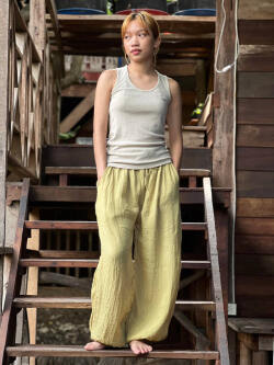 asana 麻100% ガーゼ パンツ・草木染め