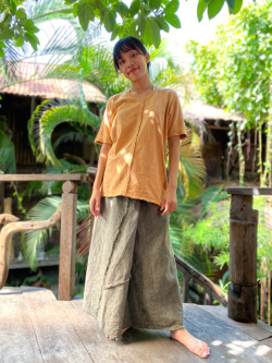 asana ヘンプコットン 縄文Tee・草木染め