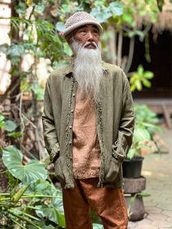 asana HEMP100% 厚手 ロングスリーブ シャツ・草木染め