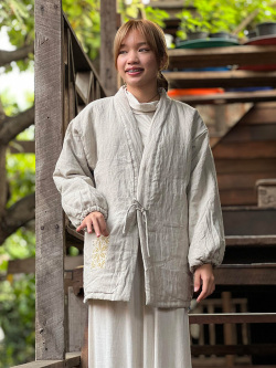 asana HEMP100% ふかふか リバーシブル はんてん・きなり