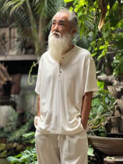 asana HEMP100% テロテロ ゆったり ボタン シャツ・きなり