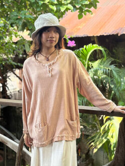 asana HEMP100% やわらか ゆったり シャツ・草木染め