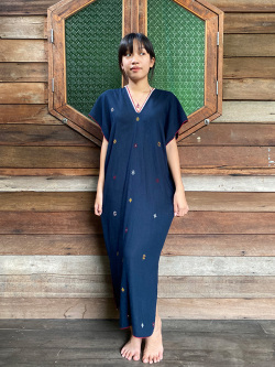 Hemp100 ヤオ族 手縫い 手刺繍 貫頭衣 ロング ワンピース パヤカ オンラインショップ