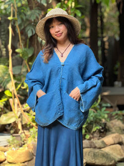 HEMP100% 手織り手縫い 貫頭衣・草木染め ソフト仕上げ