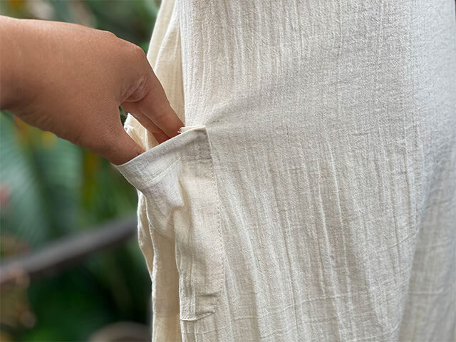 asana KIDS HEMP100% 薄手 オーバーオール・きなり