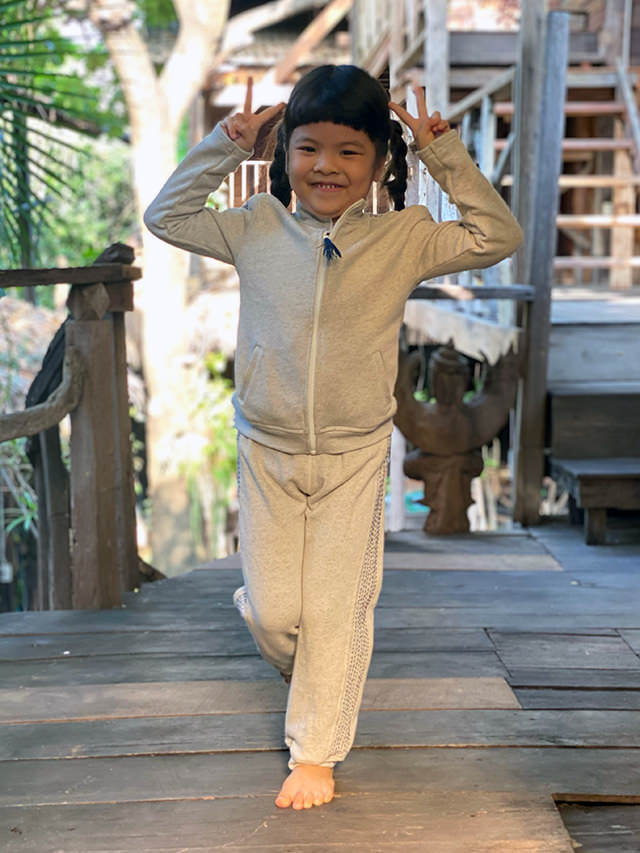 asana KIDS ヘンプコットン 厚手 ジャージ パンツ・きなり【パヤカ