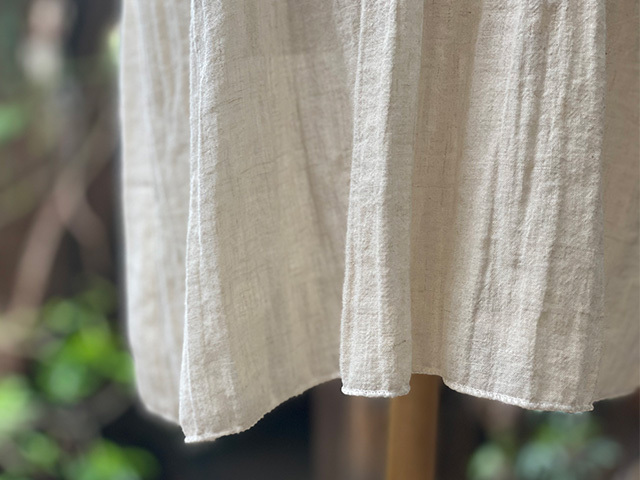 asana KIDS HEMP100% ガーゼ フリフリ チュニック・きなり