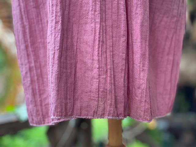 asana KIDS HEMP100% ガーゼ フリフリ チュニック・草木染め