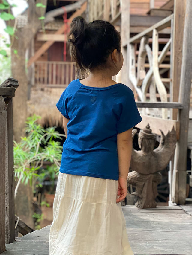 asana KIDS ヘンプコットン 薄手 ラグラン Tee・草木染め【パヤカ