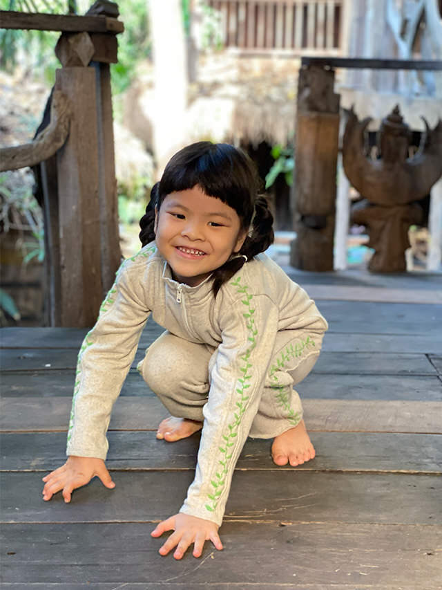 asana KIDS ヘンプコットン 厚手 ジャージ トップス・きなり【パヤカ