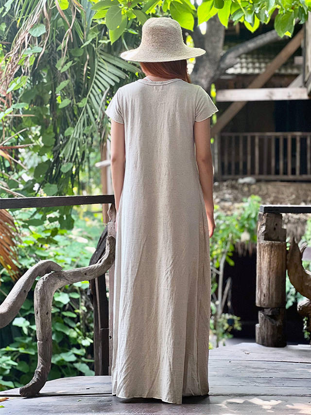 【✨極美品✨】パヤカ asana◎ヘンプコットンヴィーナス ワンピース 草木染め asana ヘンプコットン厚手 ヴィーナス ワンピース・草木染め