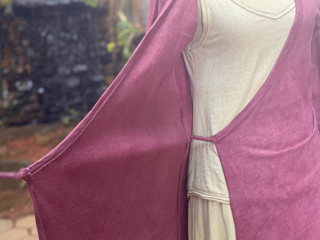 asana ヘンプコットン カシュクール ロング カーディガン・草木染め