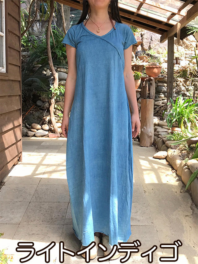 【✨極美品✨】パヤカ asana◎ヘンプコットンヴィーナス ワンピース 草木染め asana ヘンプコットン ふかふか カシュクール風 ロング