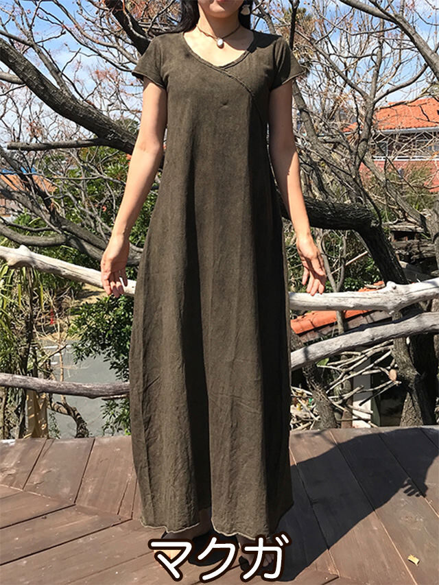 【✨極美品✨】パヤカ asana◎ヘンプコットンヴィーナス ワンピース 草木染め asana ヘンプコットン厚手 ヴィーナス ワンピース・草木染め